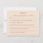 Terracotta Script Guest Choices Wedding RSVP Card Karte (Vorderseite)