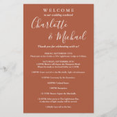 Terracotta Script Guest Wedding Weekend Program (Vorderseite)