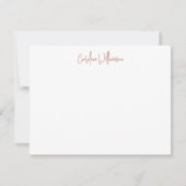 Terracotta Script Handwriting Custom Stationery Mitteilungskarte (Vorderseite)