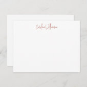Terracotta Script Handwriting Custom Stationery Mitteilungskarte (Vorne/Hinten)