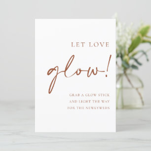 Terracotta Script Lass Liebe Glow Wedding Sign Menükarte