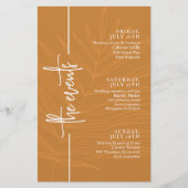 Terracotta Script Minimal Wedding Events Timeline (Vorderseite)