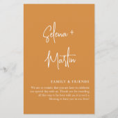 Terracotta Script Minimal Wedding Events Timeline (Rückseite)