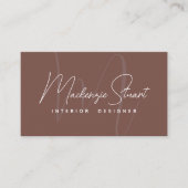 Terracotta Script QR Code Business Card Monogramm Visitenkarte (Vorderseite)