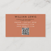 Terracotta Script QR Code des Absolventen Visitenkarte (Rückseite)