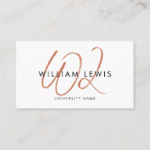 Terracotta Script QR Code des Absolventen Visitenkarte (Vorderseite)