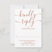 Terracotta Script String Lights Wedding RSVP Karte (Vorderseite)