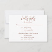 Terracotta Script Typografy Floral Wedding RSVP (Vorderseite)