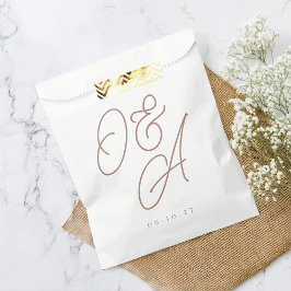 Terracotta | Script Watermark Monogram Wedding Geschenktütchen
