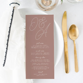 Terracotta | Script Watermark Monogram Wedding Menükarte