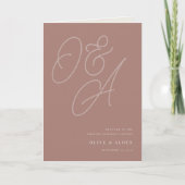 Terracotta | Script Watermark Monogram Wedding Programm (Vorderseite)