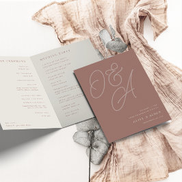 Terracotta | Script Watermark Monogram Wedding Programm
