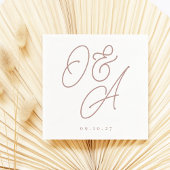 Terracotta | Script Watermark Monogram Wedding Serviette