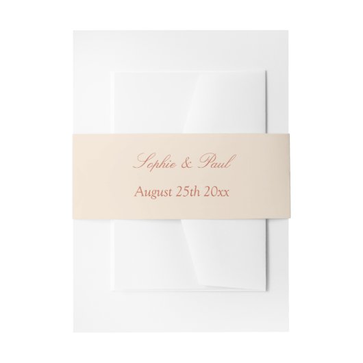 Terracotta Script Wedding Invitation Bly Band (Vorderseite Beispiel)
