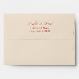 Terracotta Script Wedding Invitation Envelope