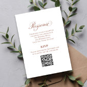 Terracotta Script Wedding RSVP QR Code Begleitkarte