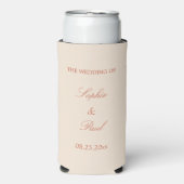 Terracotta Script Wedding Seltzer Can Cooler Selters Dosenkühler (Seltzer Vorderseite)