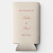 Terracotta Script Wedding Seltzer Can Cooler Selters Dosenkühler (Rückseite)