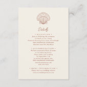 Terracotta Seashell Beach Hochzeit in Urlaubsort Begleitkarte (Vorderseite)