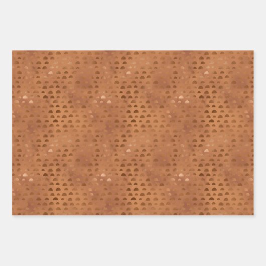 Terracotta Shimmer Geometric Geschenkpapier Set (Vorderseite)