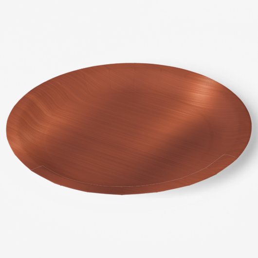 Terracotta Shimmer Ombre Pappteller (Schrägansicht)