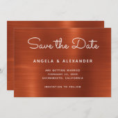 Terracotta Shimmer Ombre Wedding Save The Date (Vorne/Hinten)