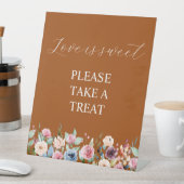 Terracotta Signature Script-Liebe ist süß Gefallen Sockelschild (In Situ)