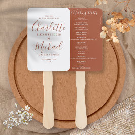 Terracotta Signature Script Wedding Programm Fächer