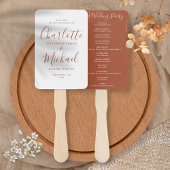 Terracotta Signature Script Wedding Programm Fächer