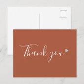 Terracotta Silver Heft Script Business Vielen Dank Postkarte (Vorne/Hinten)