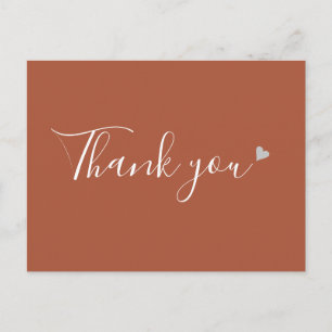 Terracotta Silver Heft Script Business Vielen Dank Postkarte