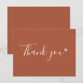 Terracotta Silver Heft Script Business Vielen Dank Postkarte (Vorne/Hinten)