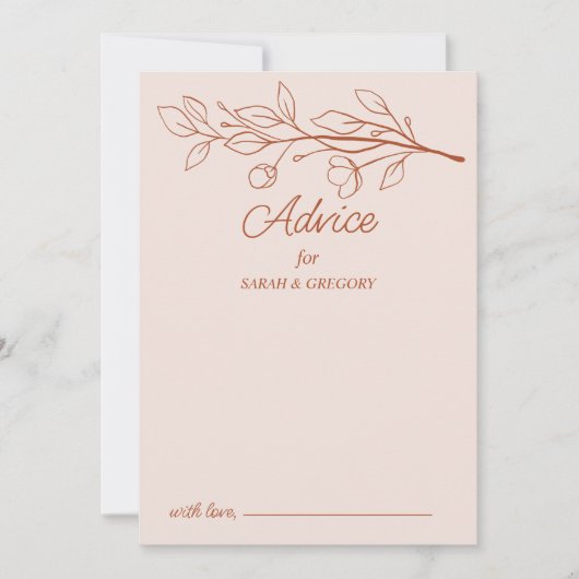 Terracotta Simple Boho Floral Wedding Adventure Einladung (Vorderseite)