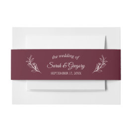 Terracotta Simple Boho Floral Wedding Einladungsbanderole