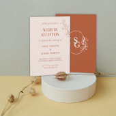 Terracotta Simple Boho Floral Wedding Empfang Einladung