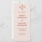 Terracotta Simple Boho Floral Wedding Program (Vorderseite)