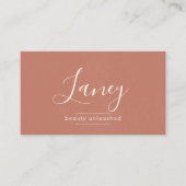 Terracotta Simple Boho QR Code Beauty Professional Visitenkarte (Vorderseite)