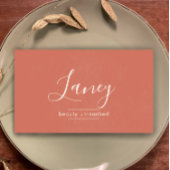 Terracotta Simple Boho QR Code Beauty Professional Visitenkarte