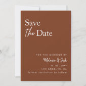 Terracotta Simple Calligraphy Foto Save the Date (Vorderseite)