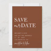Terracotta Simple Calligraphy Save the Date (Vorderseite)