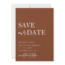 Terracotta Simple Calligraphy Save the Date