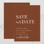 Terracotta Simple Calligraphy Save the Date (Vorne/Hinten)