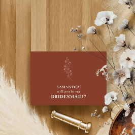 Terracotta Simple Floral Einladung