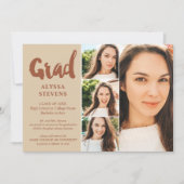 Terracotta simple Grad script 4 Foto Abschluss Einladung (Vorderseite)