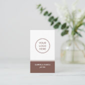 Terracotta Simple Logo QR Code Business Card Visitenkarte (Stehend Vorderseite)