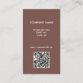 Terracotta Simple Logo QR Code Business Card Visitenkarte (Rückseite)