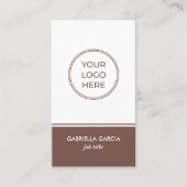 Terracotta Simple Logo QR Code Business Card Visitenkarte (Vorderseite)