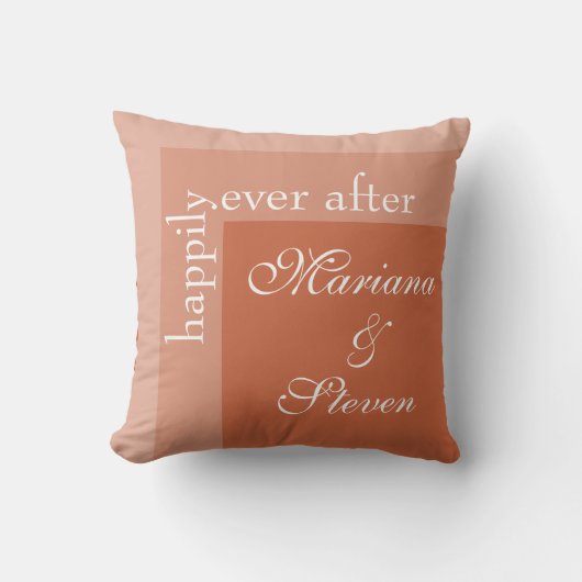 Terracotta Simple Modern Chic Script Wedding Kissen (Vorderseite)