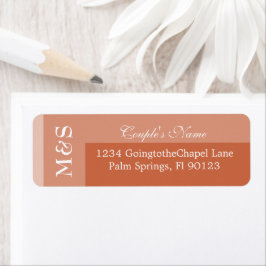 Terracotta Simple Modern Chic Script Wedding Label