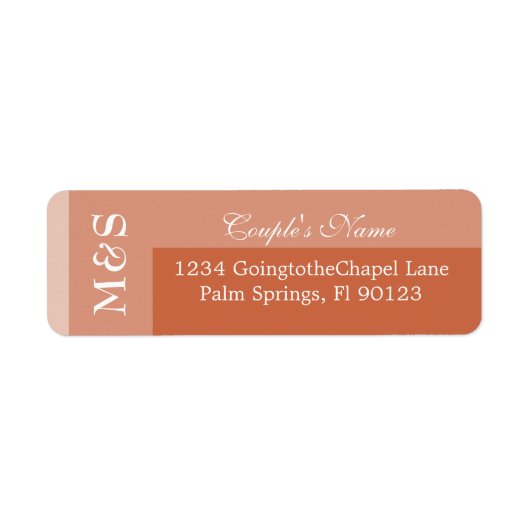 Terracotta Simple Modern Chic Script Wedding Label (Vorne)